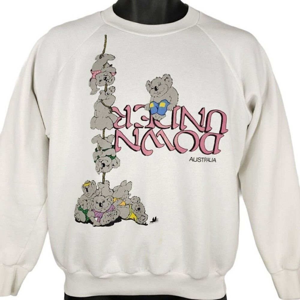 Australia Koala Bear Sweatshirt Vintage 80s Down Under Made In Australia Mens